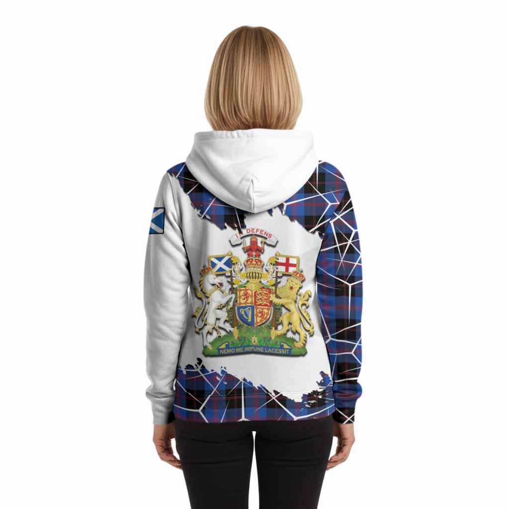 Maule Tartan Hoodie with Family Crest and Lion Rampant Grunge Style