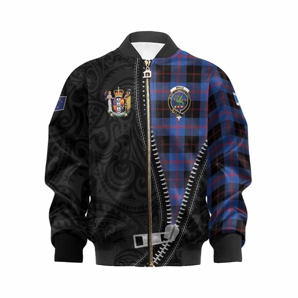 Maule Tartan Kid Bomber Jacket New Zealand Pattern Unique Zipper Stylized