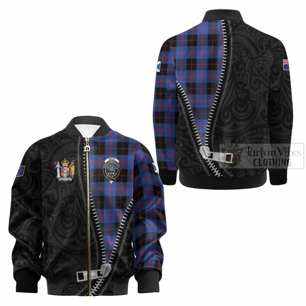 Maule Tartan Kid Bomber Jacket New Zealand Pattern Unique Zipper Stylized