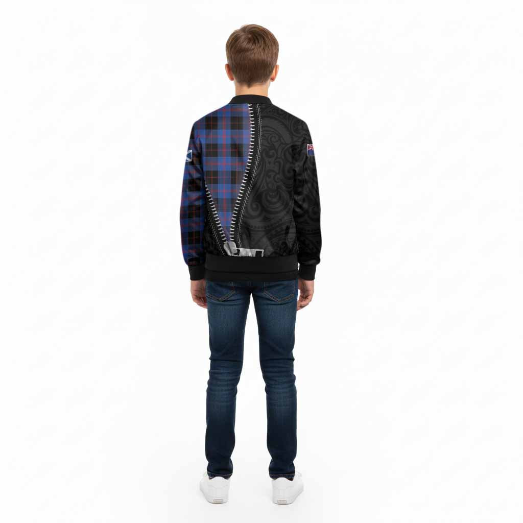 Maule Tartan Kid Bomber Jacket New Zealand Pattern Unique Zipper Stylized