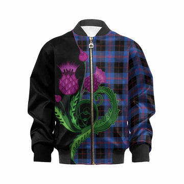 Maule Tartan Kid Bomber Jacket Traditional Scottish Thistle