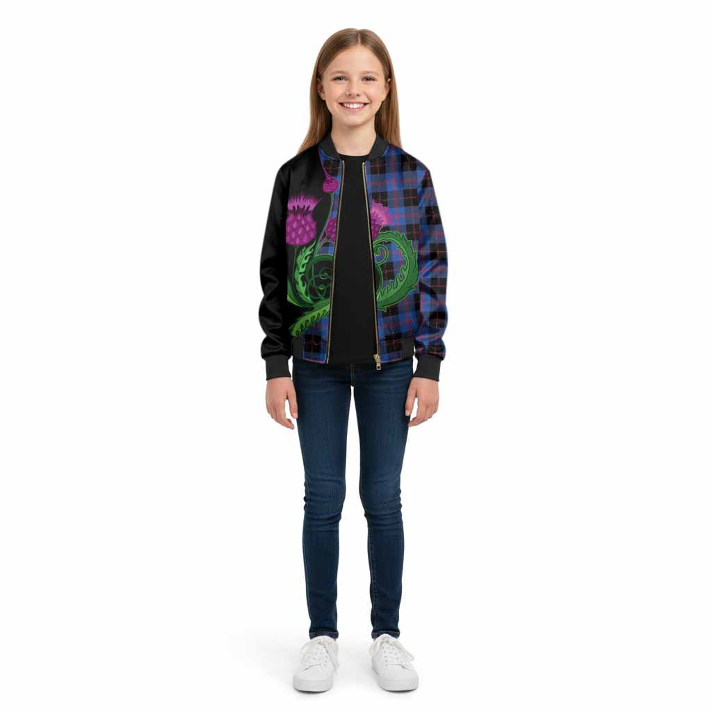 Maule Tartan Kid Bomber Jacket Traditional Scottish Thistle