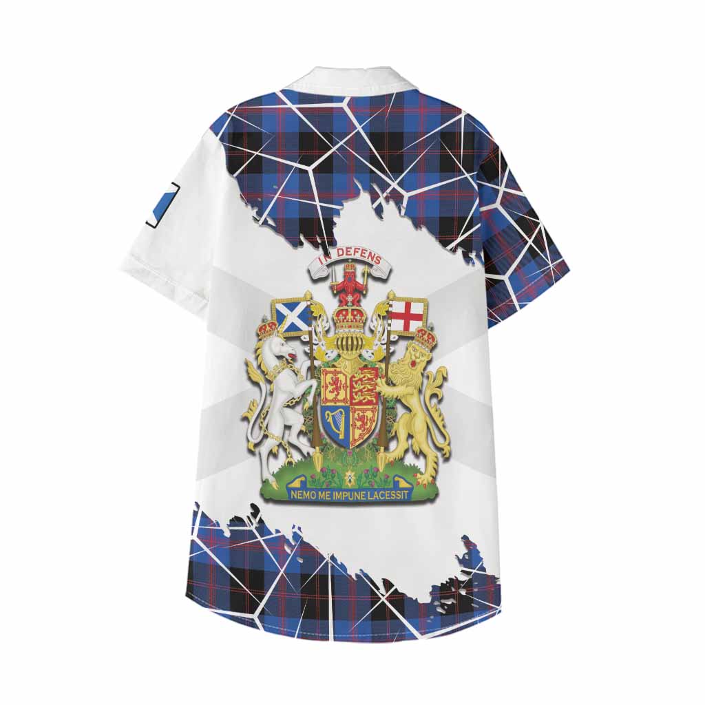 Maule Tartan Kid Hawaiian Shirt with Family Crest and Lion Rampant Grunge Style