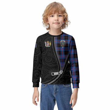 Maule Tartan Kid Knitted Sweatshirt New Zealand Pattern Unique Zipper Stylized