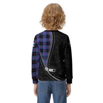 Maule Tartan Kid Knitted Sweatshirt New Zealand Pattern Unique Zipper Stylized