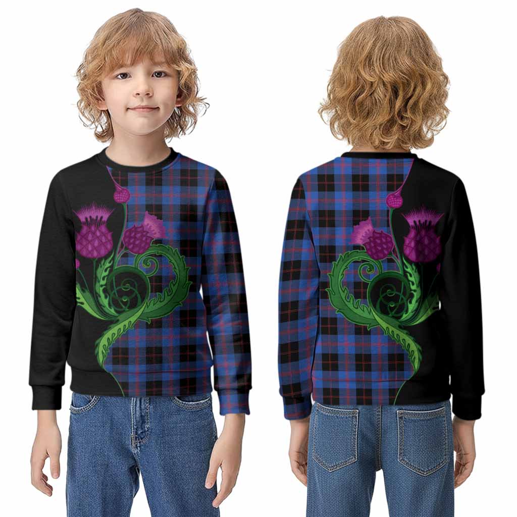 Maule Tartan Kid Knitted Sweatshirt Traditional Scottish Thistle