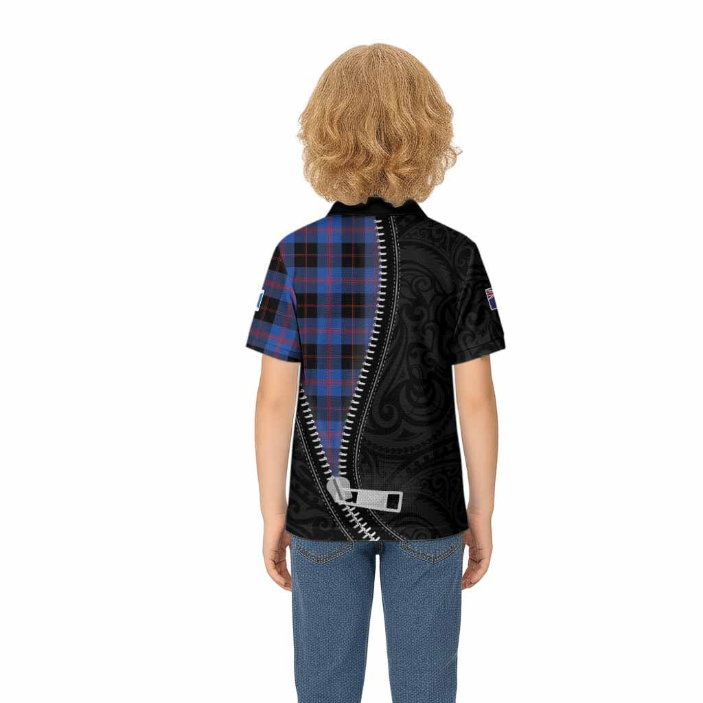 Maule Tartan Kid Polo Shirt New Zealand Pattern Unique Zipper Stylized