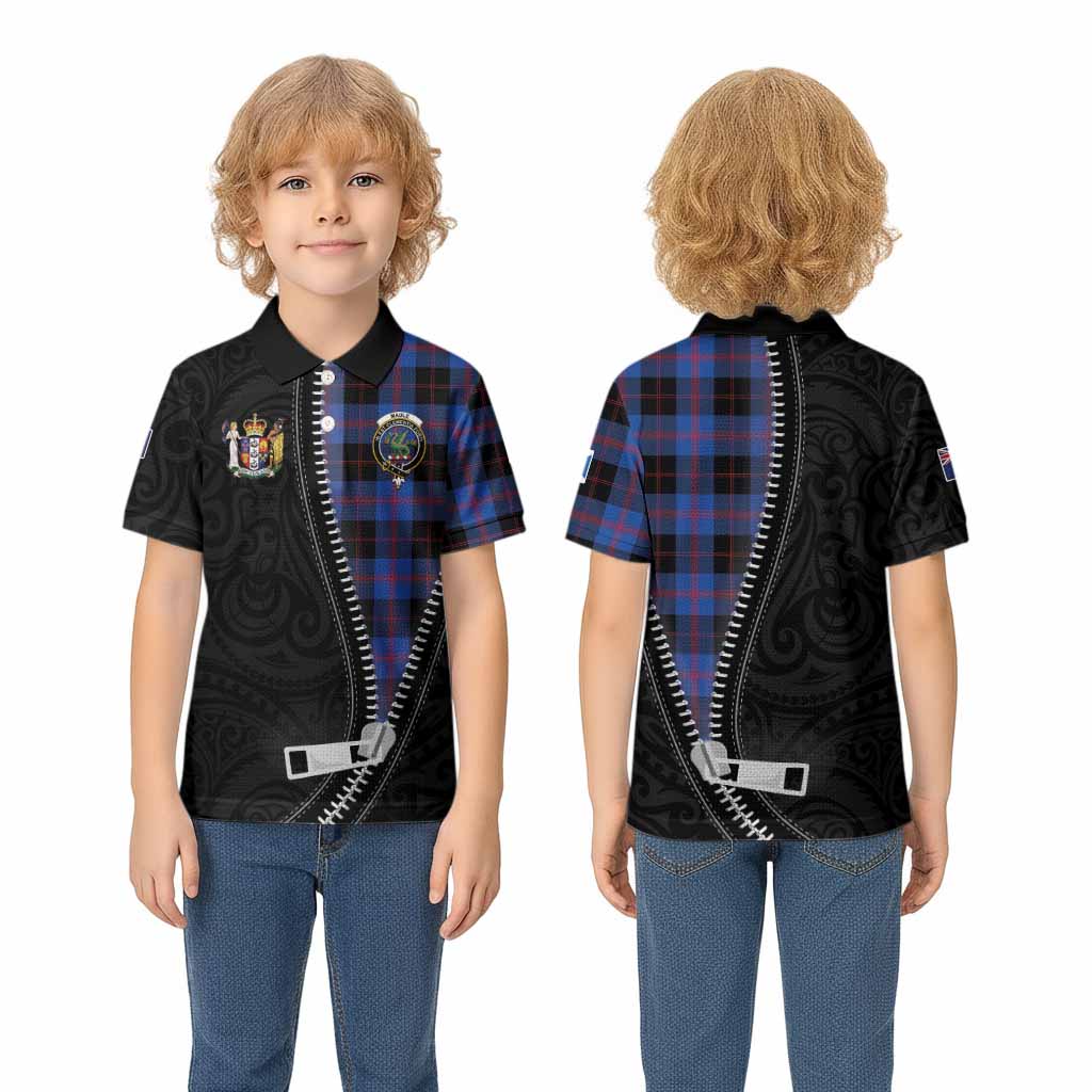 Maule Tartan Kid Polo Shirt New Zealand Pattern Unique Zipper Stylized