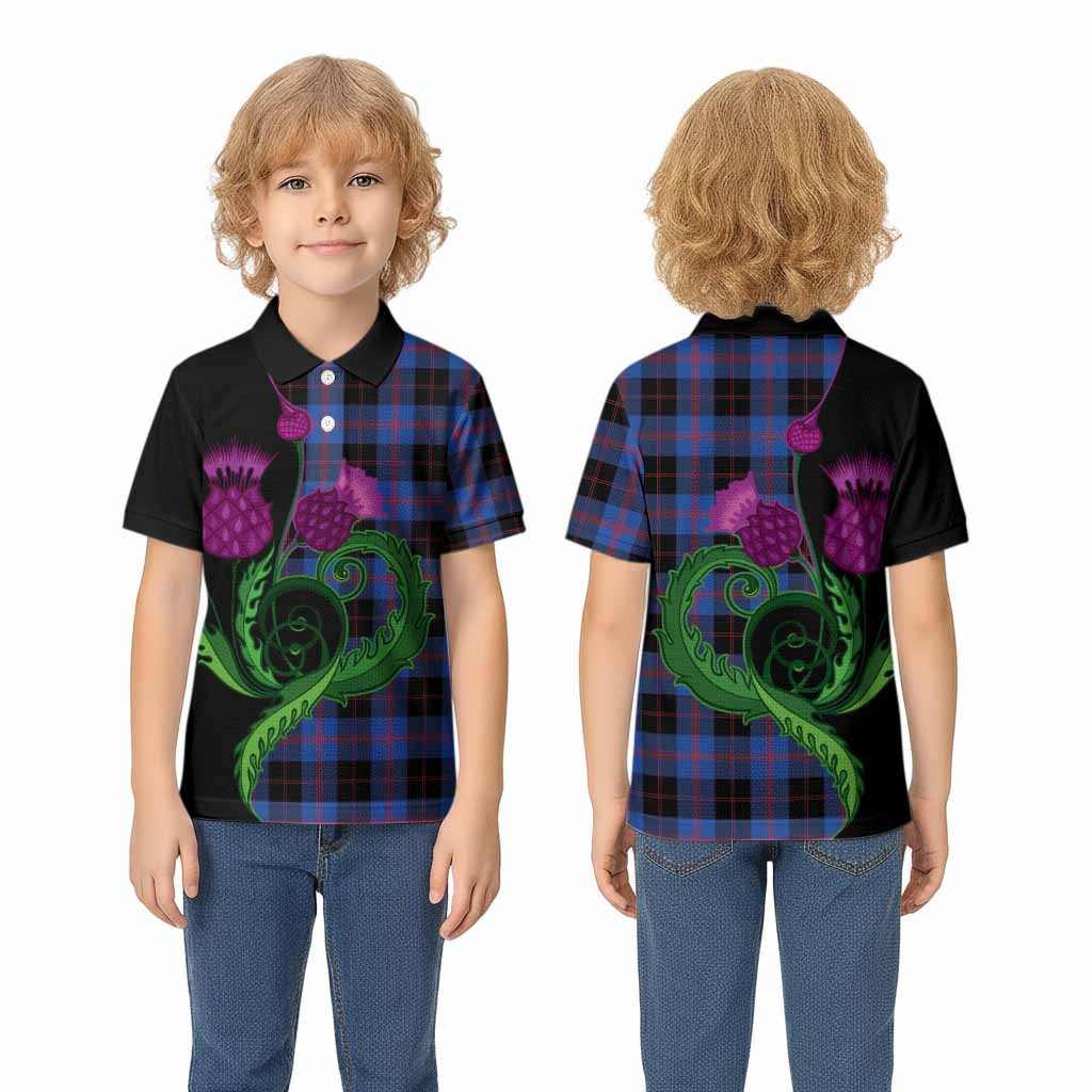 Maule Tartan Kid Polo Shirt Traditional Scottish Thistle