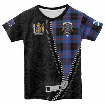 Maule Tartan Kid T-shirt New Zealand Pattern Unique Zipper Stylized