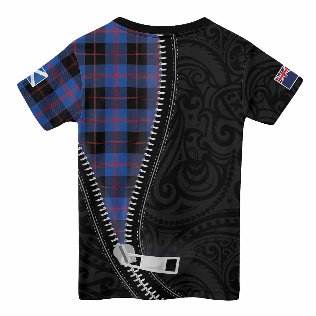 Maule Tartan Kid T-shirt New Zealand Pattern Unique Zipper Stylized