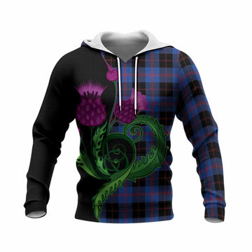Maule Tartan Knitted Hoodie Traditional Scottish Thistle