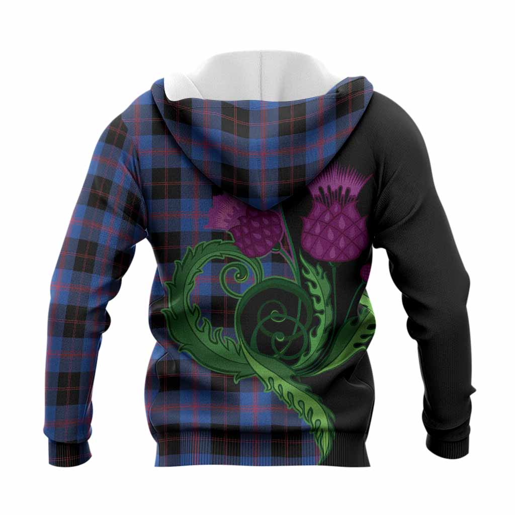Maule Tartan Knitted Hoodie Traditional Scottish Thistle