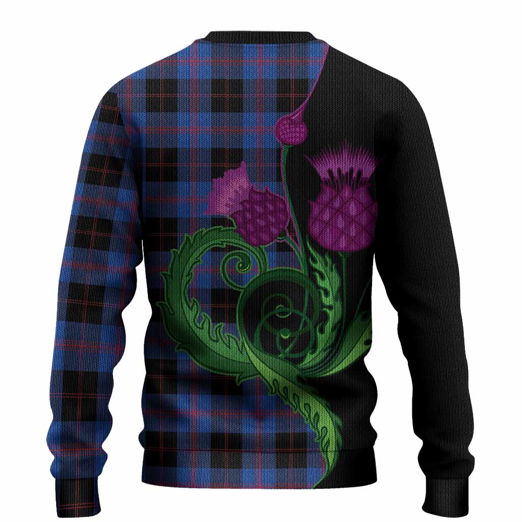 Maule Tartan Knitted Sweater Traditional Scottish Thistle