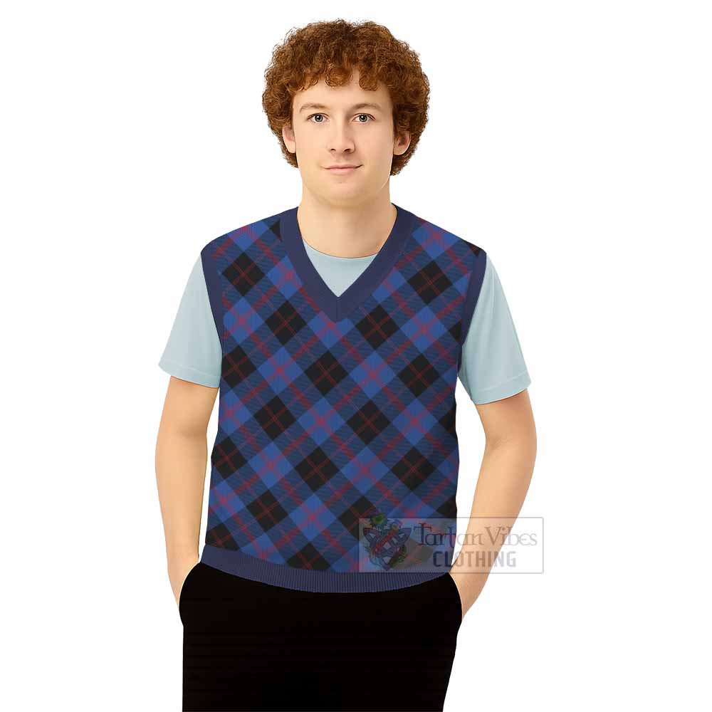 Maule Tartan  Knitted V-Neck Vest Cross Style