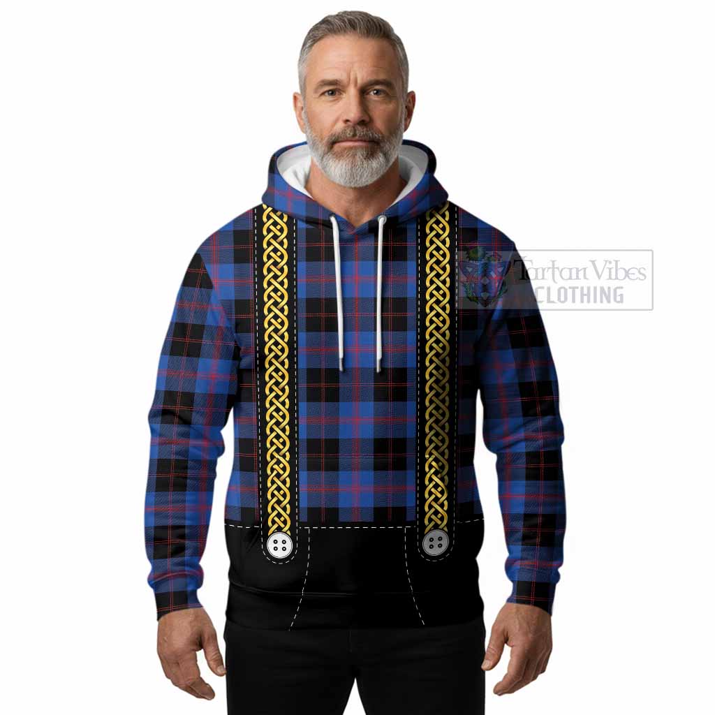 Maule Tartan Lederhosen Costume Hoodie Scotland Celtic Knot Motif