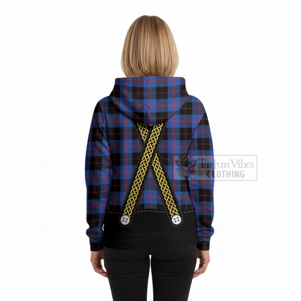 Maule Tartan Lederhosen Costume Hoodie Scotland Celtic Knot Motif