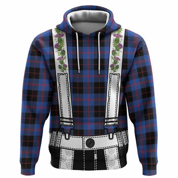 Maule Tartan Lederhosen Costume Hoodie Scotland Thistle Floral