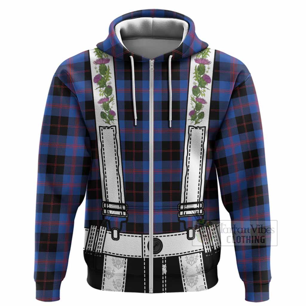 Maule Tartan Lederhosen Costume Hoodie Scotland Thistle Floral
