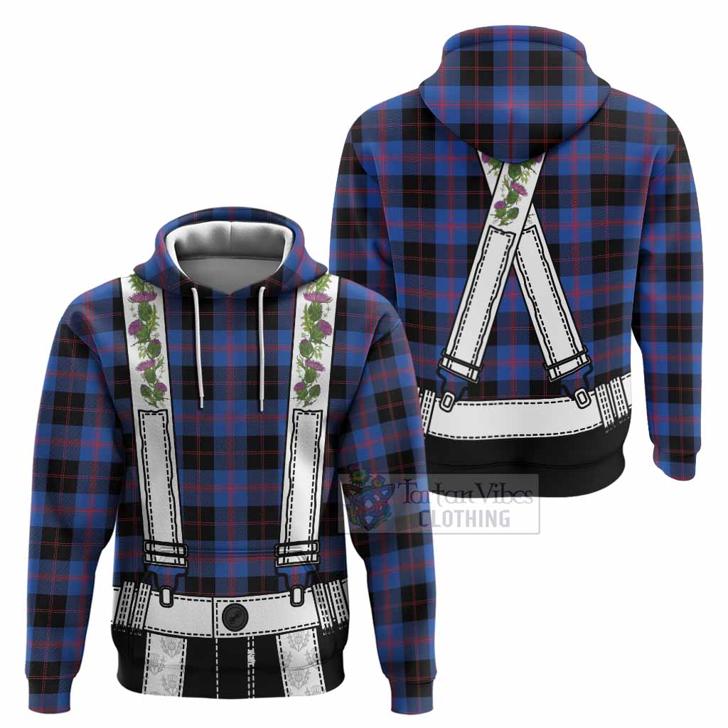Maule Tartan Lederhosen Costume Hoodie Scotland Thistle Floral