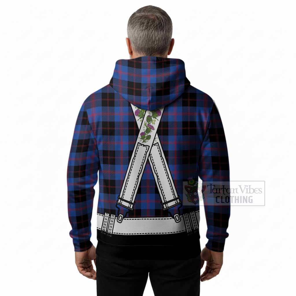 Maule Tartan Lederhosen Costume Hoodie Scotland Thistle Floral