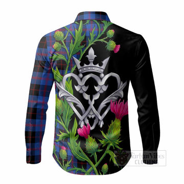 Maule Tartan Luckenbooth Long Sleeve Button Shirts Silver Heart Crown Thistle Floral
