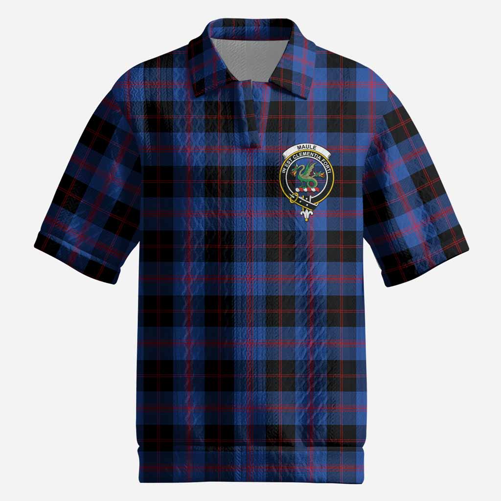 Maule Tartan Men’s Polo Sweater Top with Family Crest