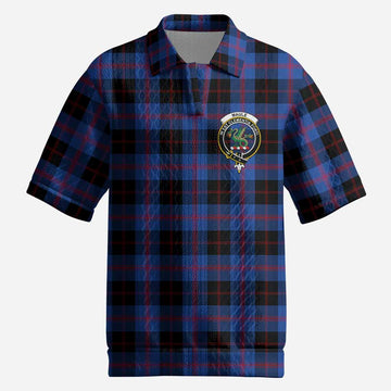 Maule Tartan Men’s Polo Sweater Top with Family Crest