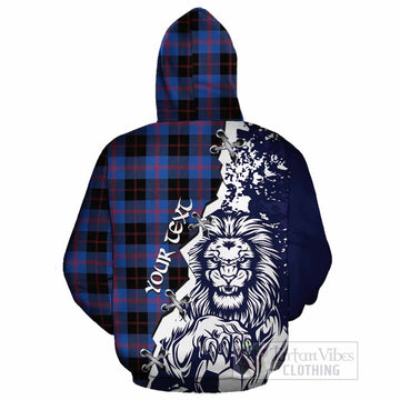 Maule Tartan Scottish Cotton Hoodie Angry Lion With Soccer Ball Style