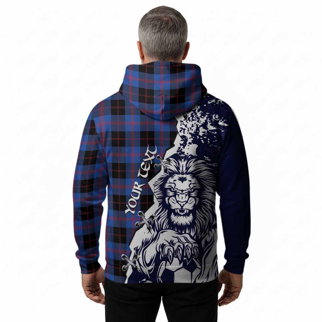 Maule Tartan Scottish Hoodie Angry Lion With Soccer Ball Style