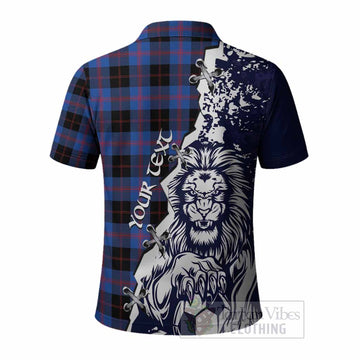 Maule Tartan Scottish Polo Shirt Angry Lion With Soccer Ball Style