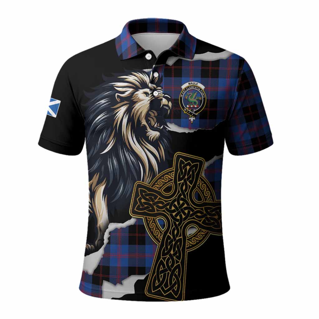Maule Tartan Scottish Polo Shirt Lion Celtic Heritage