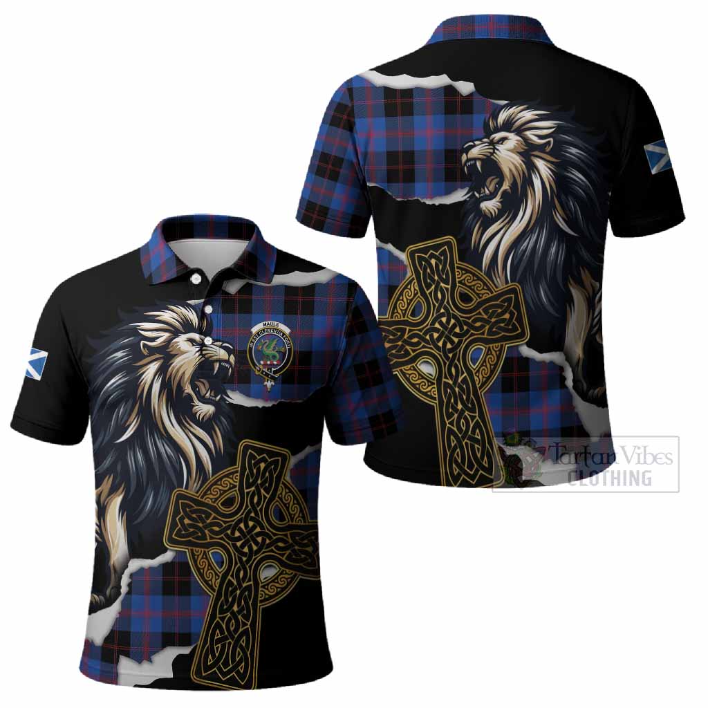 Maule Tartan Scottish Polo Shirt Lion Celtic Heritage