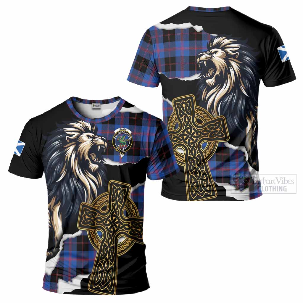 Maule Tartan Scottish T-Shirt Lion Celtic Heritage