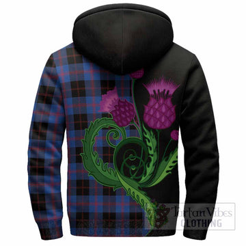 Maule Tartan Sherpa Hoodie Traditional Scottish Thistle
