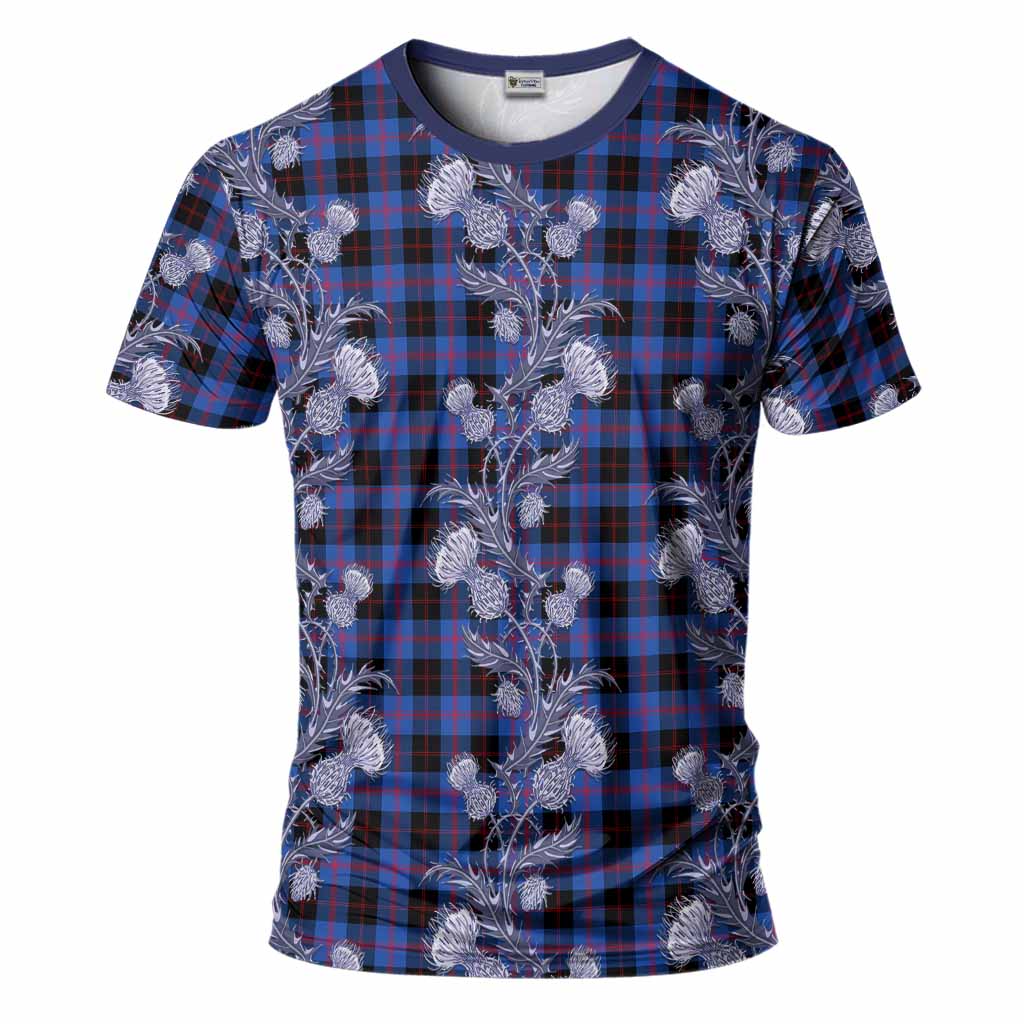 Maule Tartan T-Shirt Seamless Scottish Thistle Flowers