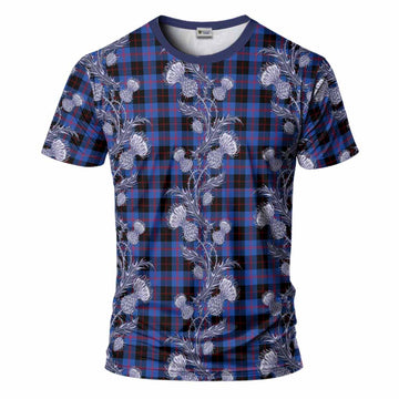Maule Tartan T-Shirt Seamless Scottish Thistle Flowers