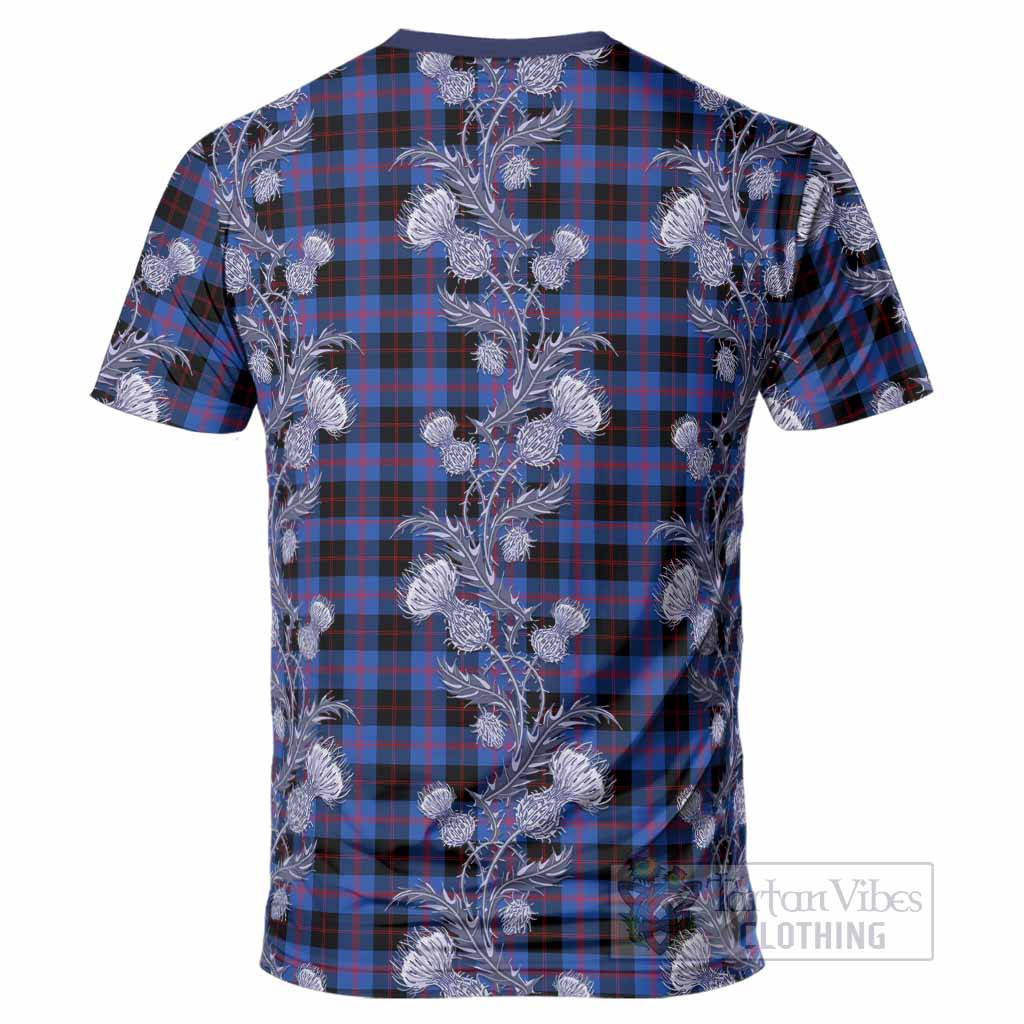 Maule Tartan T-Shirt Seamless Scottish Thistle Flowers