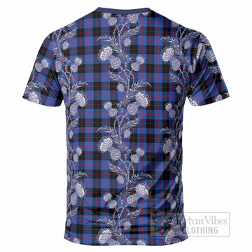 Maule Tartan T-Shirt Seamless Scottish Thistle Flowers
