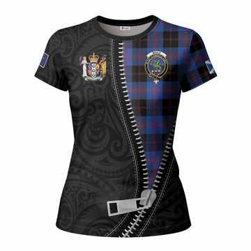 Maule Tartan Women T shirt New Zealand Pattern Unique Zipper Stylized