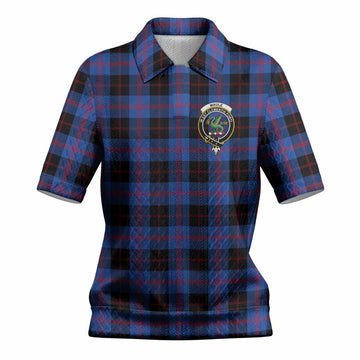 Maule Tartan Women’s Polo Sweater Top with Family Crest