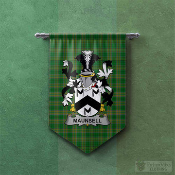 Tartan Vibes Clothing Maunsell Irish Clan Tartan Gonfalon, Tartan Banner with Coat of Arms