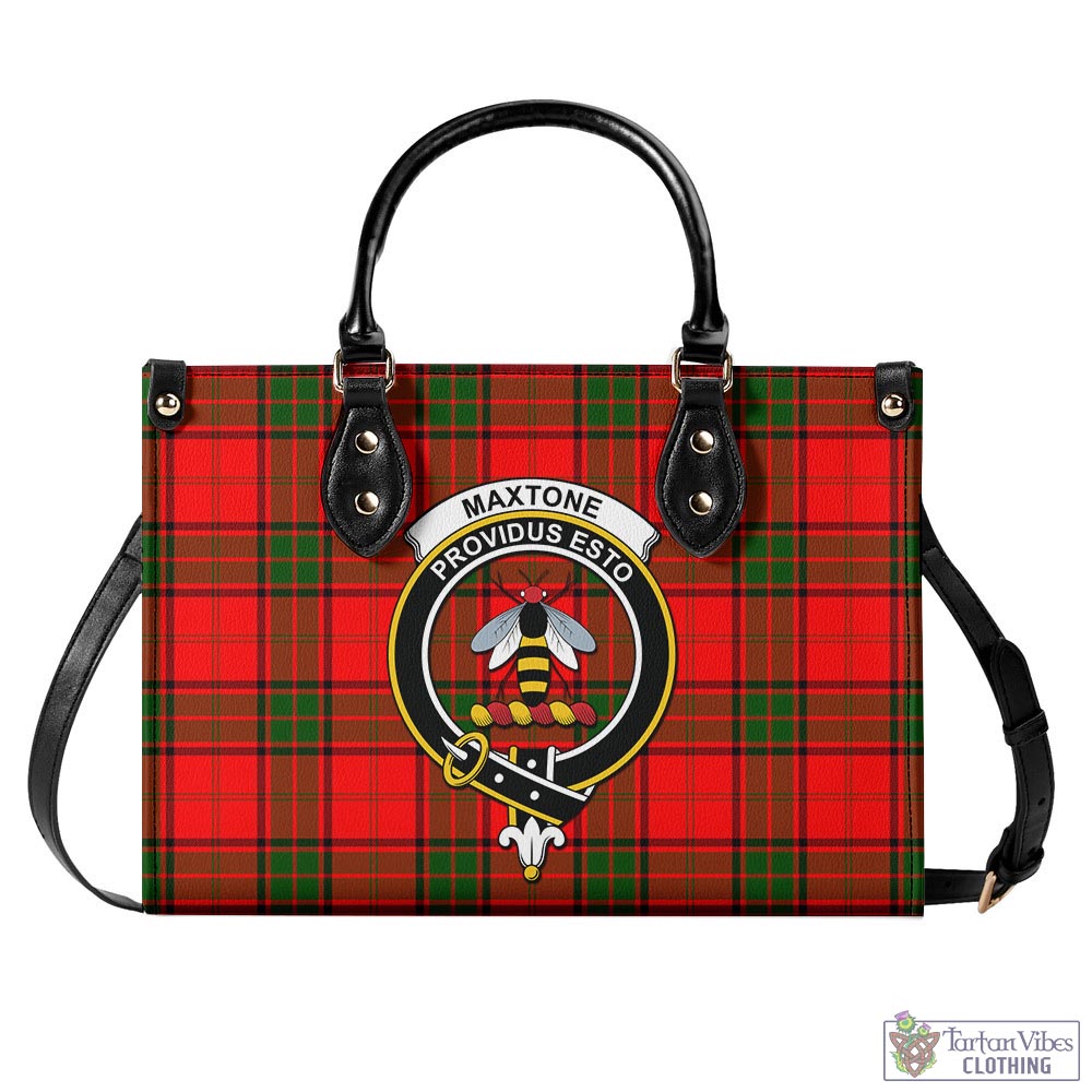 Maxtone Tartan Luxury Leather Handbags with Family Crest - Tartan Vibes Clothing