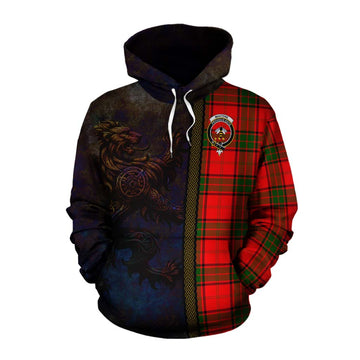 Tartan Vibes Clothing Maxtone Tartan Family Crest Cotton Hoodie Alba Gu Brath Be Brave Lion Ancient Style