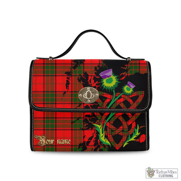 Maxtone Tartan Waterproof Canvas Bag with Scotland Map and Thistle Celtic Accents