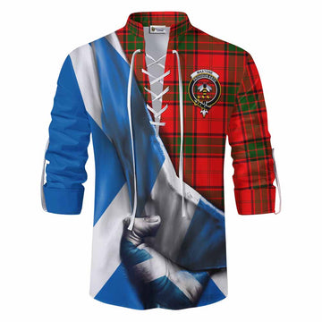 Maxtone Tartan Ghillie Kilt Shirt with Family Crest Scotland Patriotic Style Men - Tartan Vibes Clothing