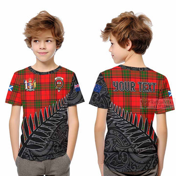 Tartan Vibes Clothing Maxtone Crest Tartan Kid T-Shirt with New Zealand Silver Fern Half Style