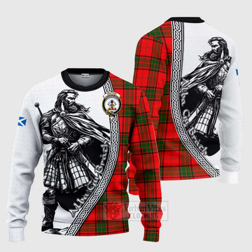 Maxtone Tartan Clan Crest Knitted Sweater with Highlander Warrior Celtic Style Unisex - Tartan Vibes Clothing
