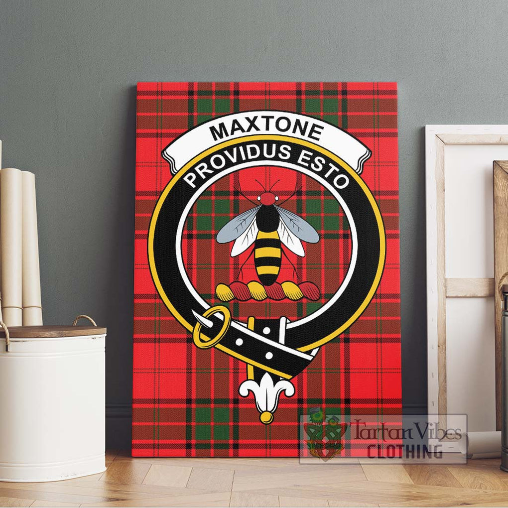 Maxtone Tartan Canvas Print Wall Art with Family Crest Without Frame - Tartan Vibes Clothing