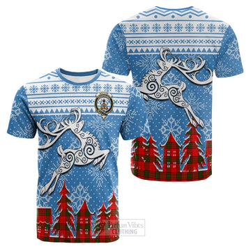 Maxtone Clan Christmas Cotton T-shirt Celtic Reindeer Style Kid's Shirt - Tartan Vibes Clothing